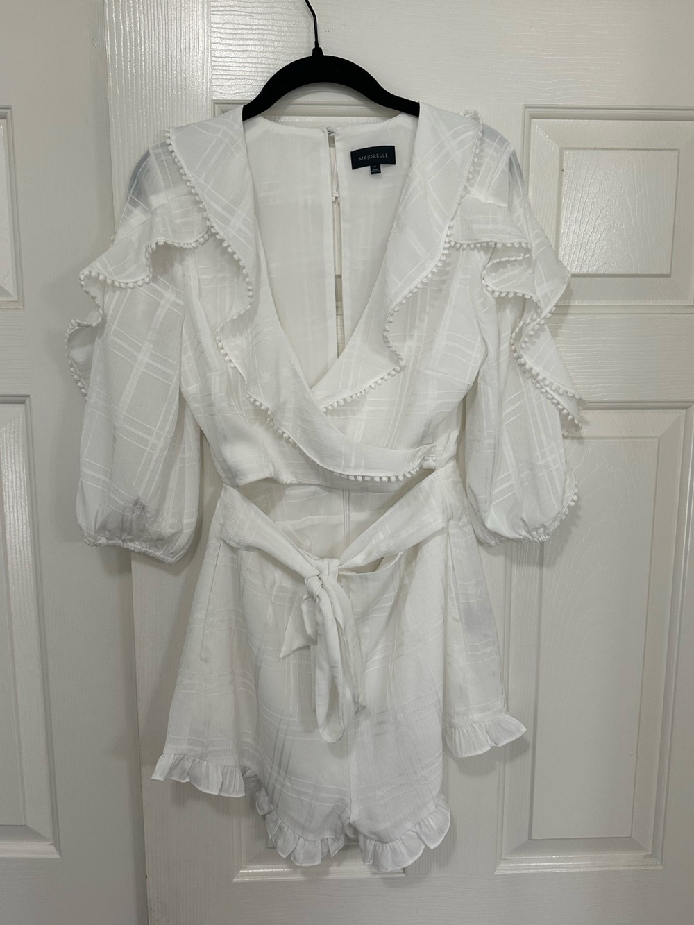MAJORELLE White Ruffled Romper